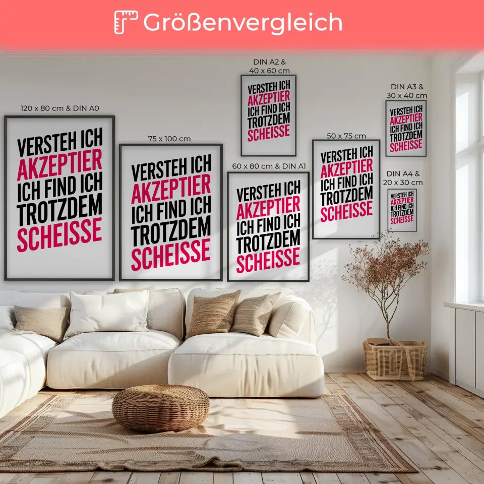 Poster mit Spruch in Schwarz und Rosa auf Weiß 7