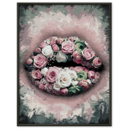 Blumen Lippen Poster mit surrealistischem Design 1