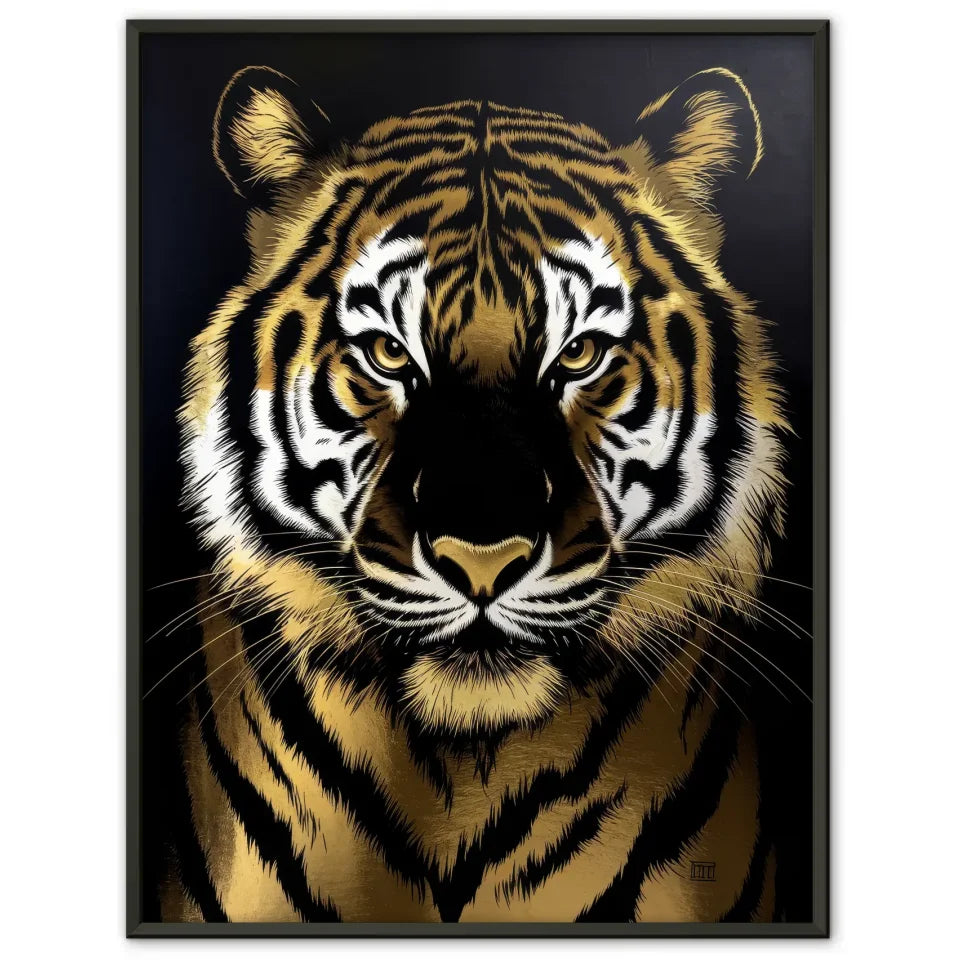 Schwarzer Gold Tiger Poster Kunst für dein Zuhause 1