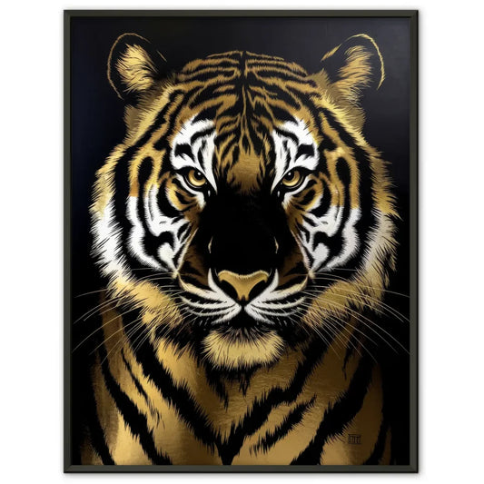 Schwarzer Gold Tiger Poster Kunst für dein Zuhause