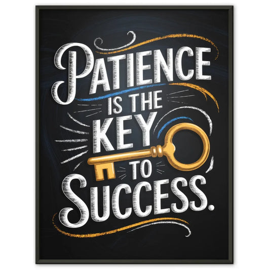 Motivationsposter Geduld ist der Schlüssel zum Erfolg kreative Typografie 1