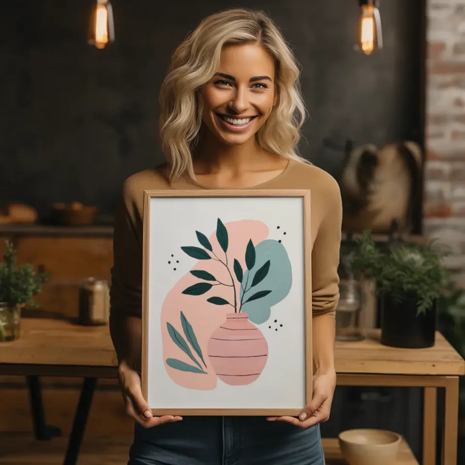 Minimalistisches Poster mit Pflanzenmotiven 51x71 cm 2