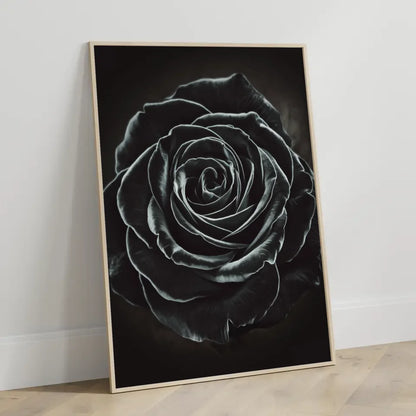 Poster schwarze Rose in Nahaufnahme mystische Schönheit