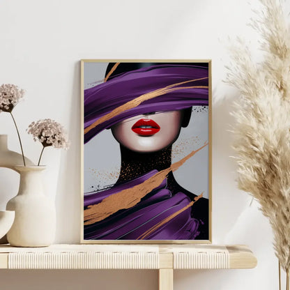 Avantgardistisches Poster mit leuchtend roten Lippen und Luxus akzenten 4