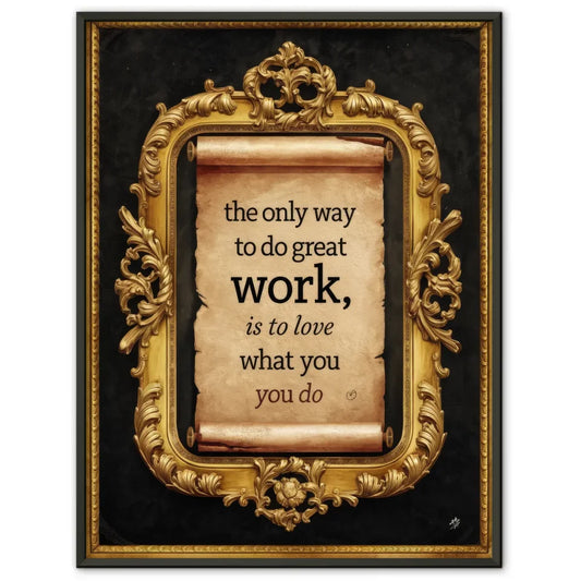 Kreatives Poster mit Zitat im goldenen Rahmen 1