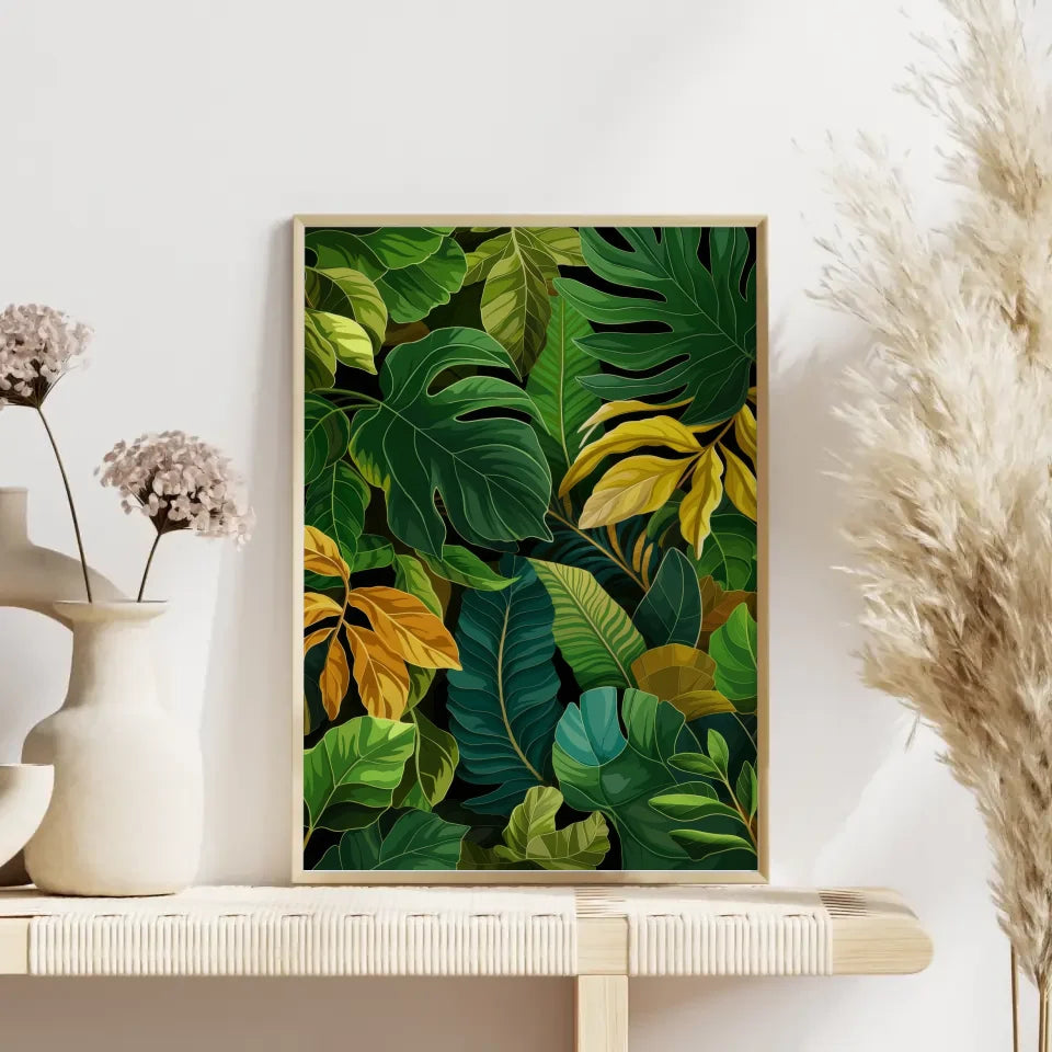 Tropischer Poster mit smaragdgrünen Blättern 4