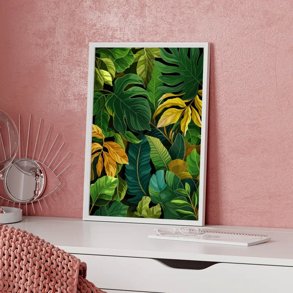 Tropischer Poster mit smaragdgrünen Blättern 5