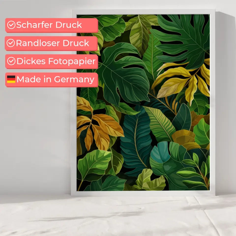 Tropischer Poster mit smaragdgrünen Blättern 6