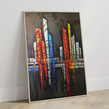 Moderner abstrakter Stadtlandschaft Poster in lebendigen Farben 3