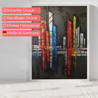 Moderner abstrakter Stadtlandschaft Poster in lebendigen Farben 6