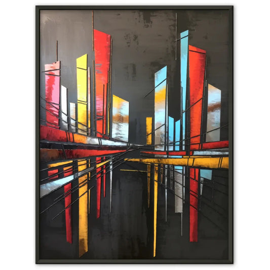 Moderne Poster Stadtlandschaft abstrakte Kunst in Farben 1