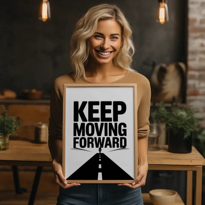 Minimalistisches Motivationsposter KEEP MOVING FORWARD Design 2
