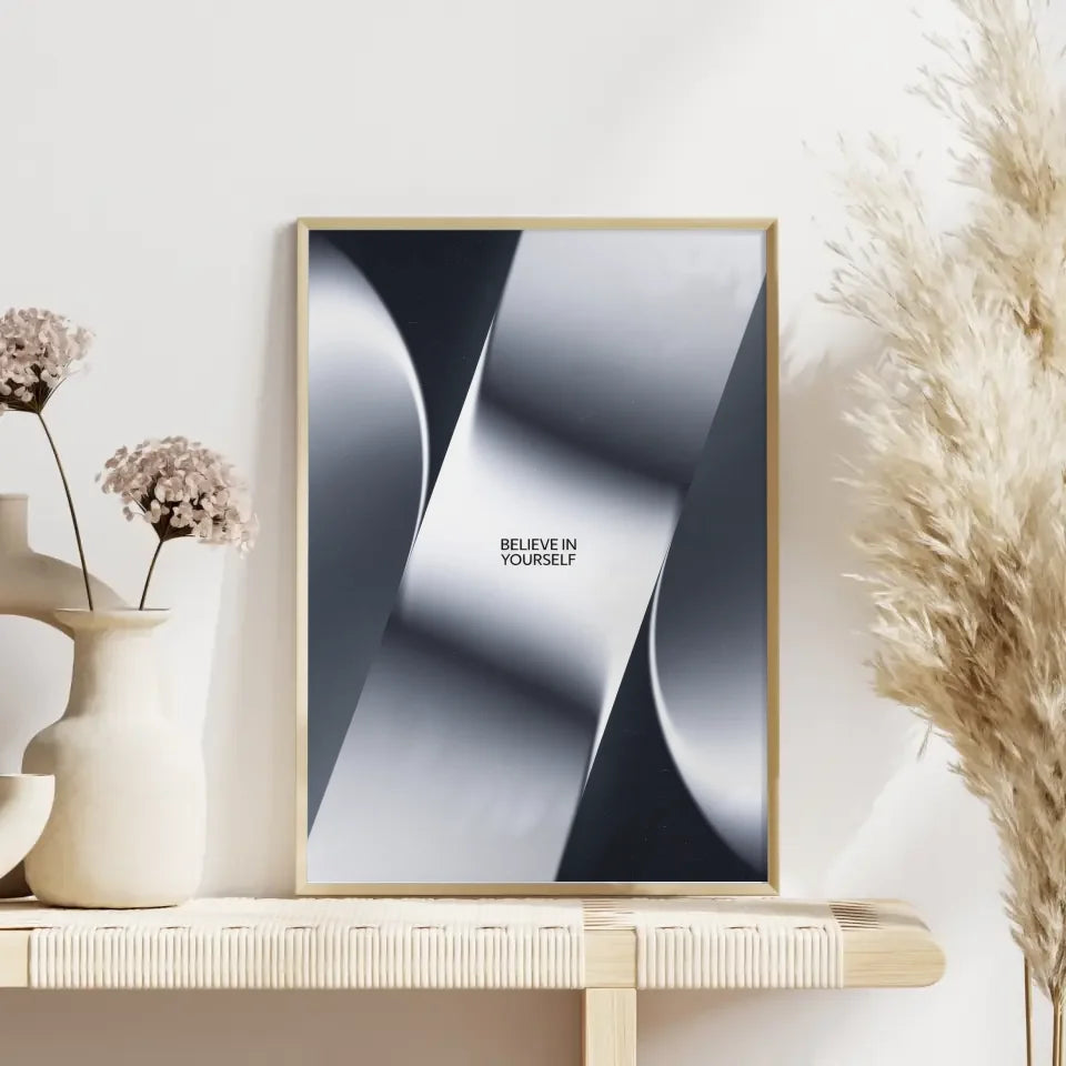 Poster mit minimalistischem Design Glaube an dich selbst