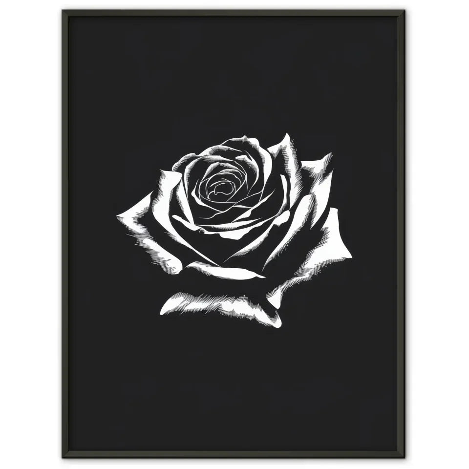 Minimalistische Rose Poster elegante Vektorzeichnung 1