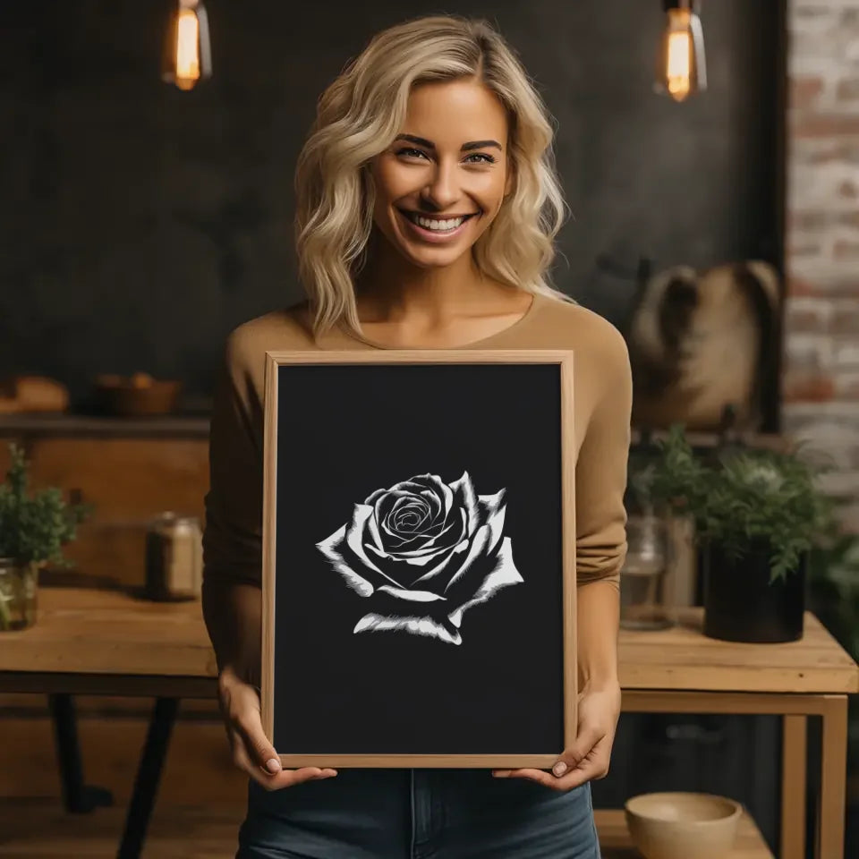 Minimalistische Rose Poster elegante Vektorzeichnung 2