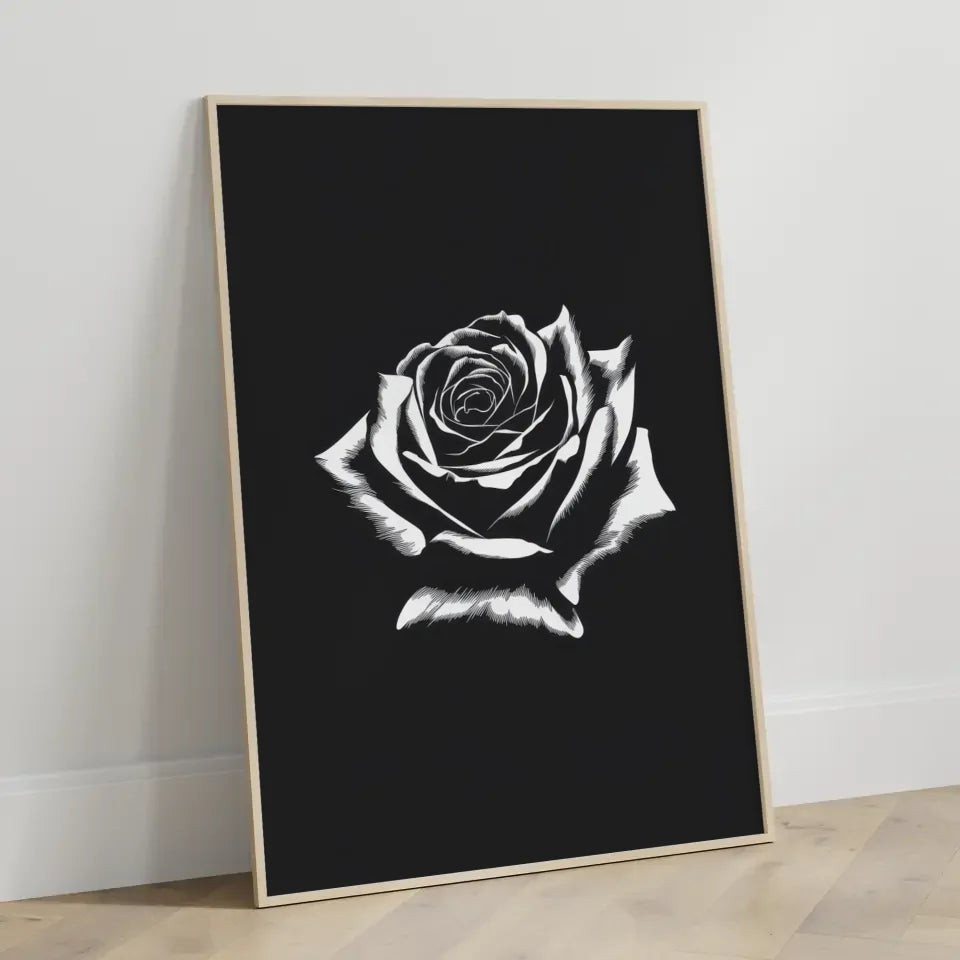 Minimalistische Rose Poster elegante Vektorzeichnung 3