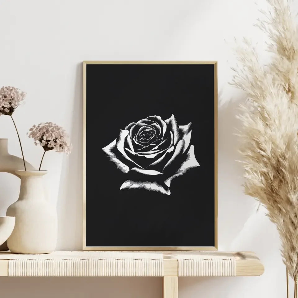 Minimalistische Rose Poster elegante Vektorzeichnung 4