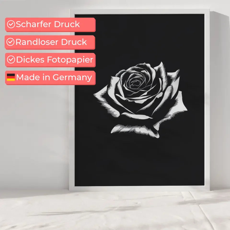 Minimalistische Rose Poster elegante Vektorzeichnung 6