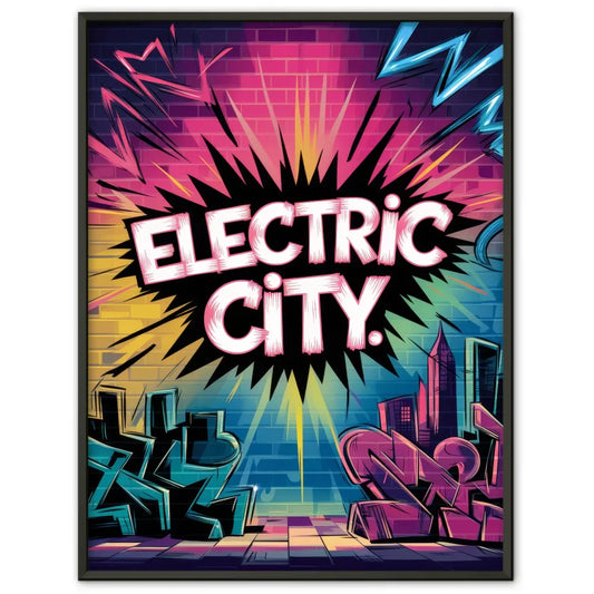 Neon Graffiti Kunst Poster Electric City für deine Wände 1