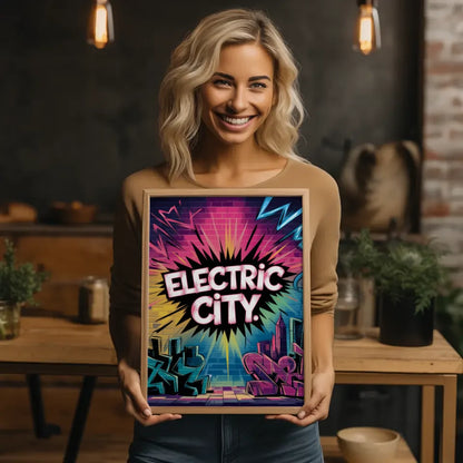 Neon Graffiti Kunst Poster Electric City für deine Wände 2