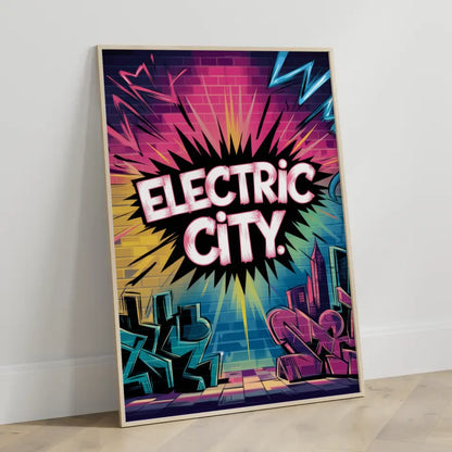Neon Graffiti Kunst Poster Electric City für deine Wände 3