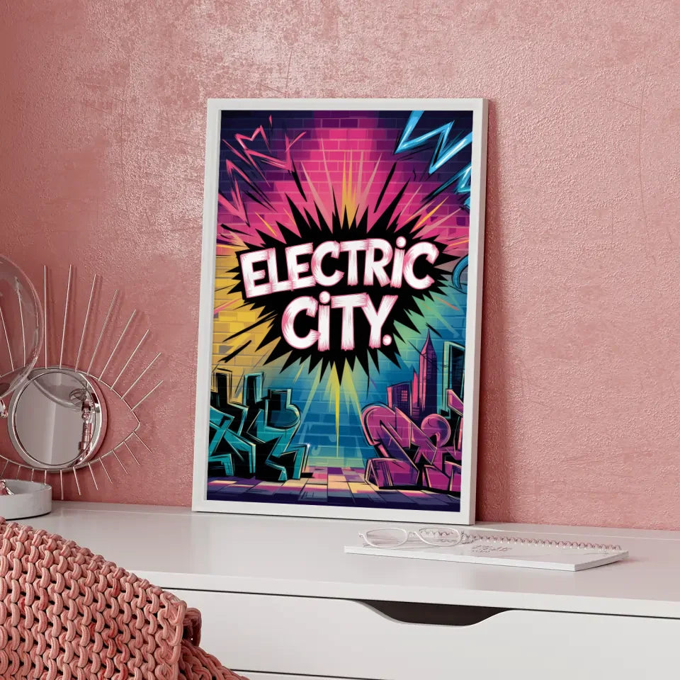 Neon Graffiti Kunst Poster Electric City für deine Wände 5