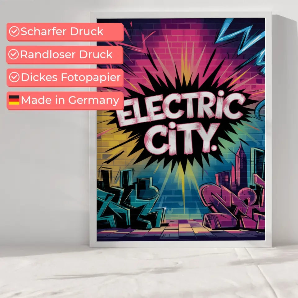 Neon Graffiti Kunst Poster Electric City für deine Wände 6