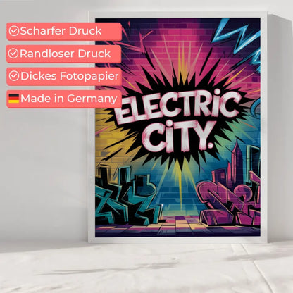 Neon Graffiti Kunst Poster Electric City für deine Wände 6