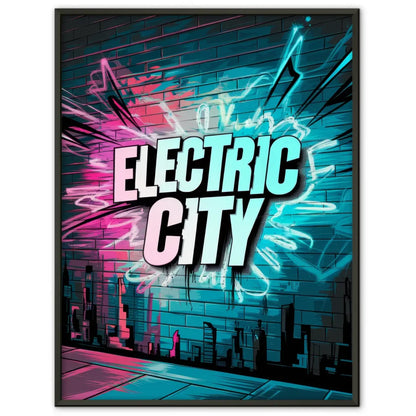 Poster Electric City - Neonfarbene Graffiti Kunst