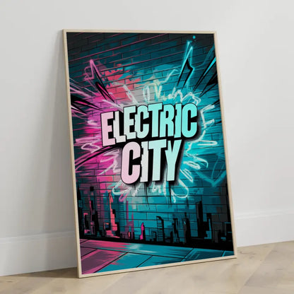 Poster Electric City - Neonfarbene Graffiti Kunst