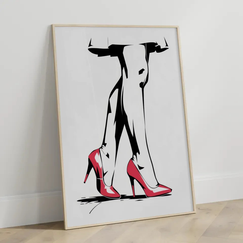 Vintage Poster einer eleganten Frau mit Feder 1950er Jahre 3