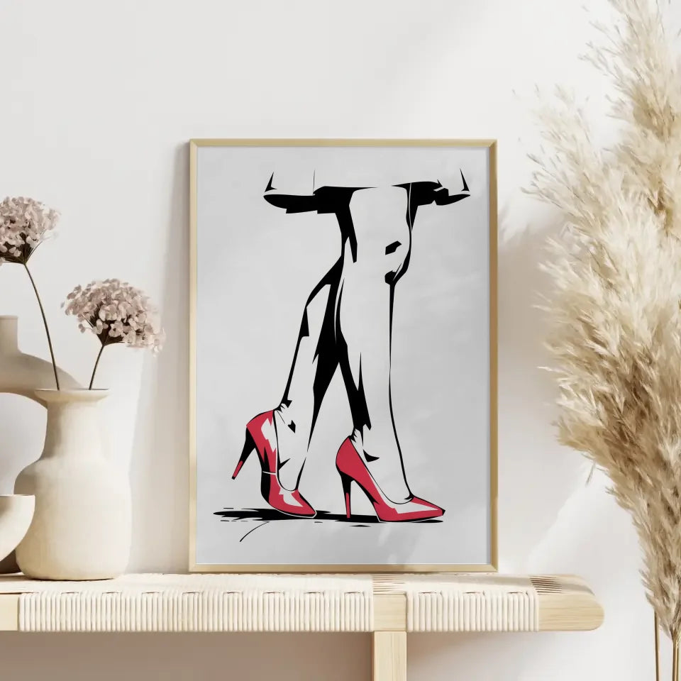 Vintage Poster einer eleganten Frau mit Feder 1950er Jahre 4