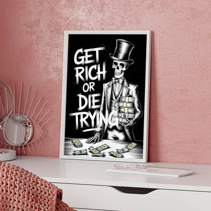 Reicher Traum Poster mit Skelett und Graffiti Stil