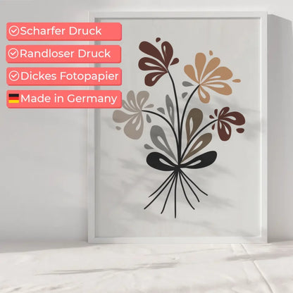 Abstraktes Blumen Poster im Bohème-Stil mit leuchtenden Farben 6