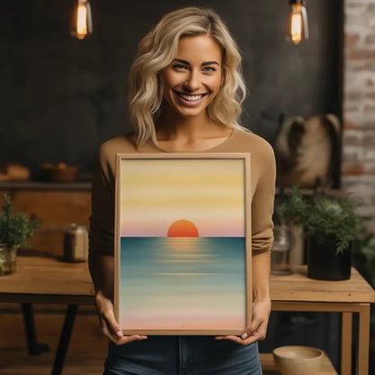 Meereslandschaft Poster im sanften Pastellton 2