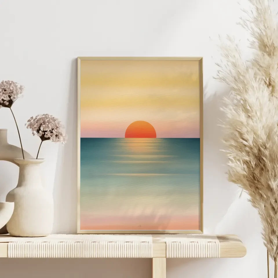 Meereslandschaft Poster im sanften Pastellton 4