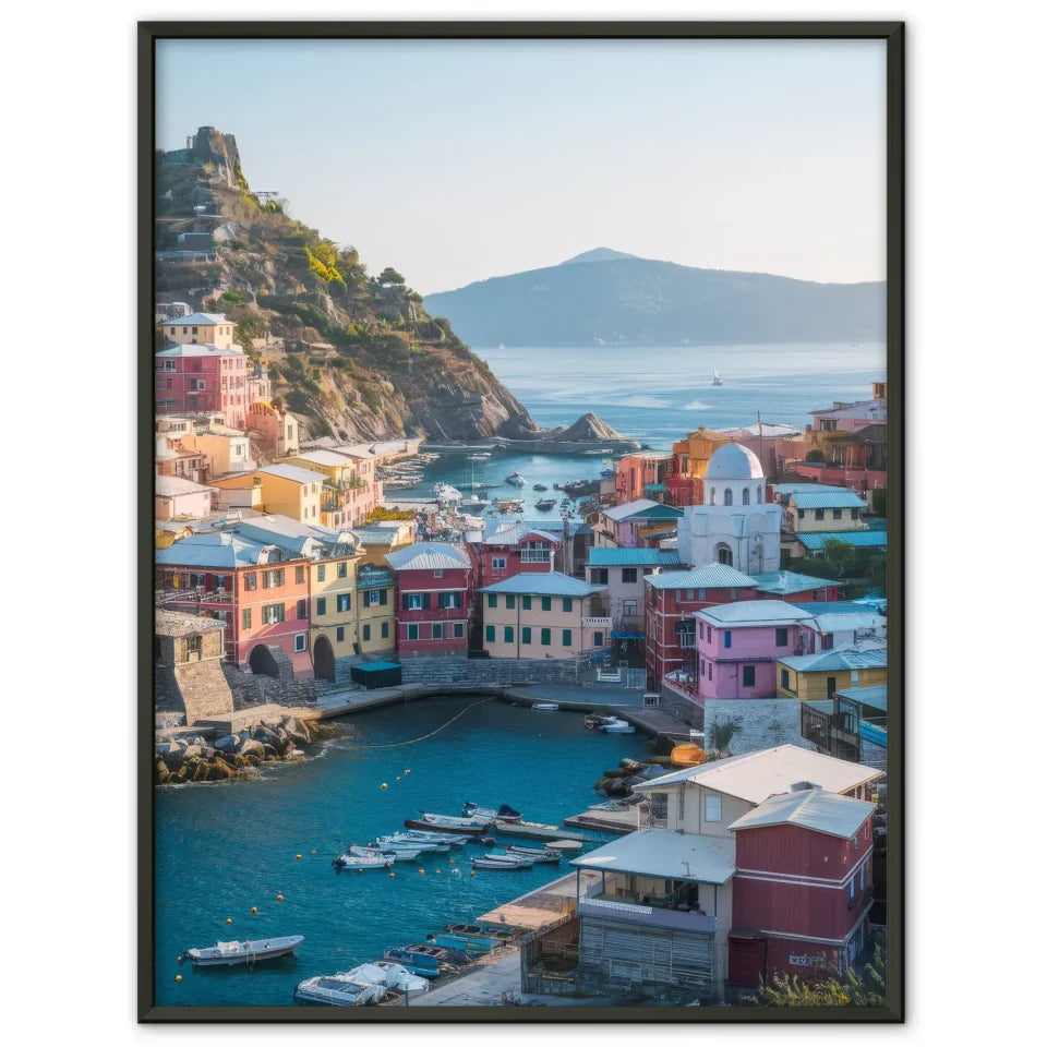 Farbenfrohe Küstenstadt Poster für Ihre Wanddekoration 1