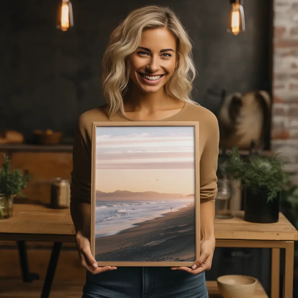 Strandszene Poster San Francisco bei Sonnenuntergang