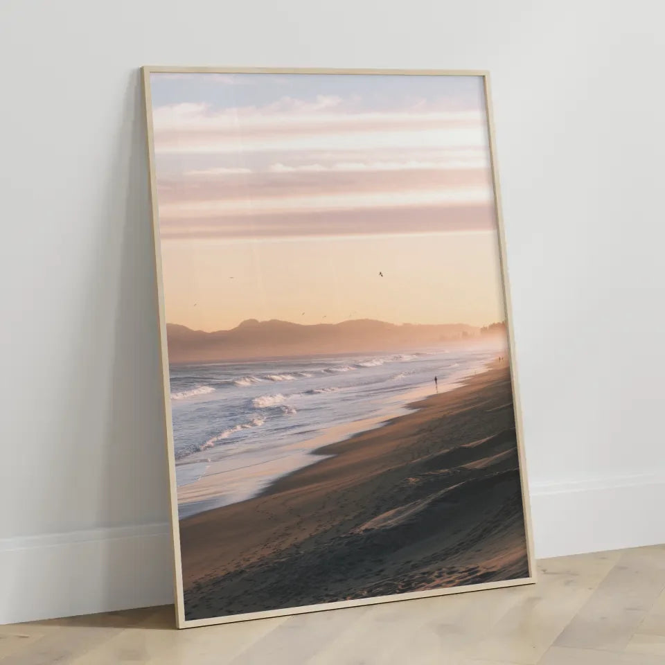 Strandszene Poster San Francisco bei Sonnenuntergang