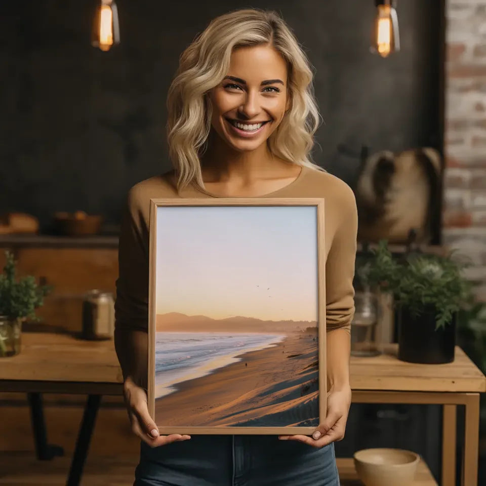 Poster von San Francisco am Ocean Beach Sonnenuntergang