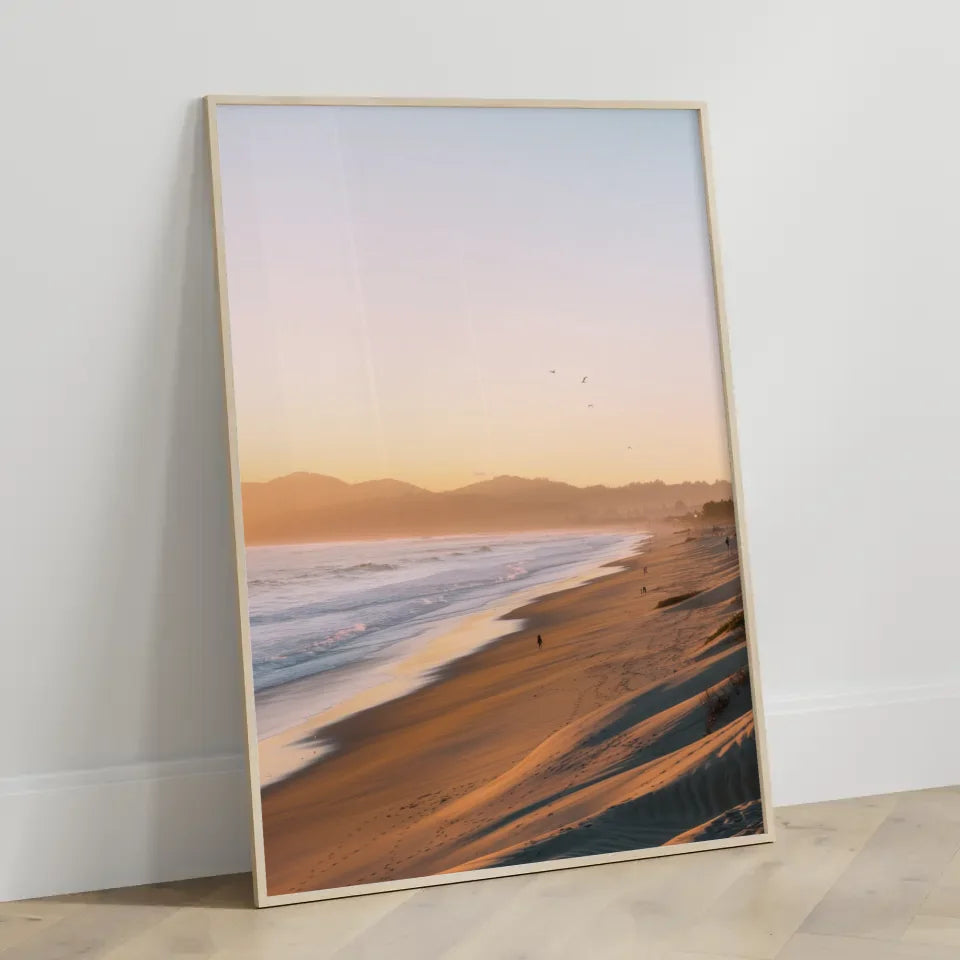 Poster von San Francisco am Ocean Beach Sonnenuntergang