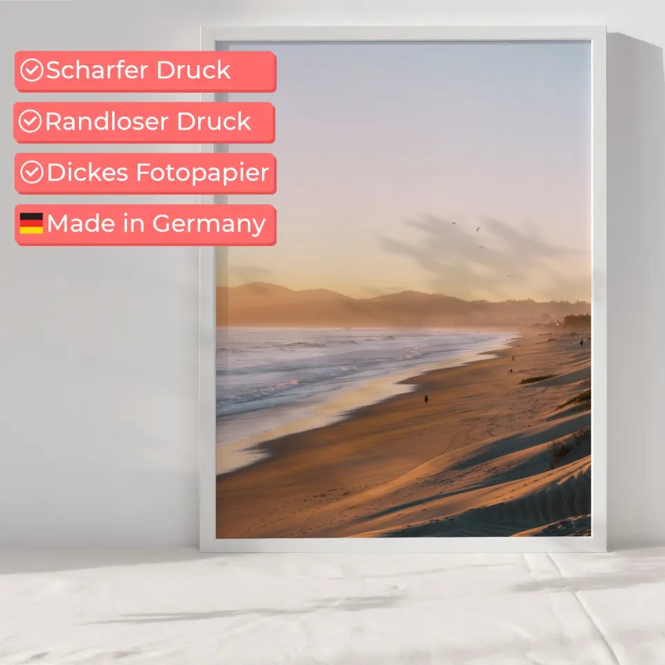 Poster von San Francisco am Ocean Beach Sonnenuntergang