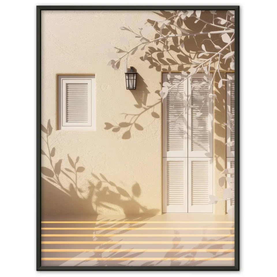 Ruhevolle Hauswand Poster mit natürlichen Details 1