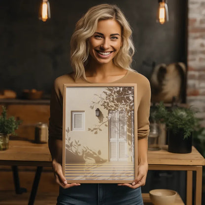 Ruhevolle Hauswand Poster mit natürlichen Details 2