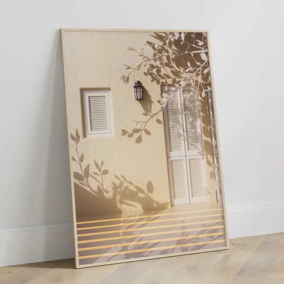 Ruhevolle Hauswand Poster mit natürlichen Details 3