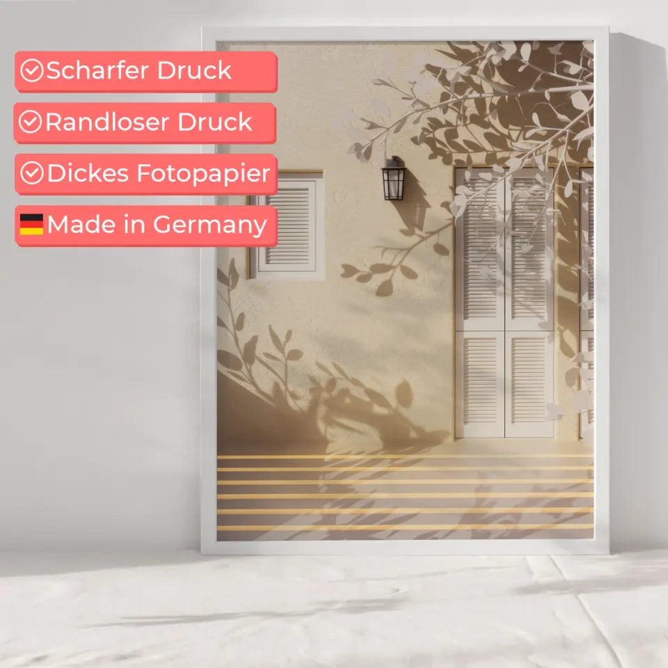 Ruhevolle Hauswand Poster mit natürlichen Details 6