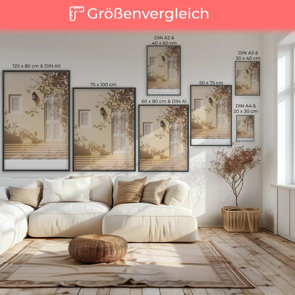 Ruhevolle Hauswand Poster mit natürlichen Details 7