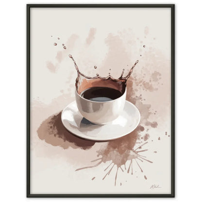 Abstrakter Poster mit Keramiktasse und Spritzmuster Kunstwerk 1