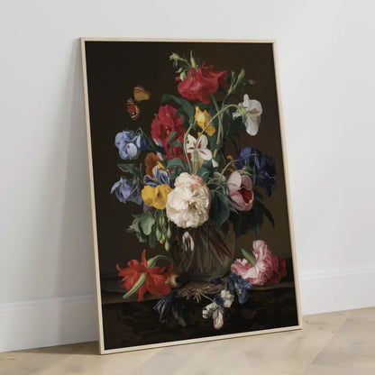 Blumen Poster Stillleben mit Schmetterlingen und Schnecke 3