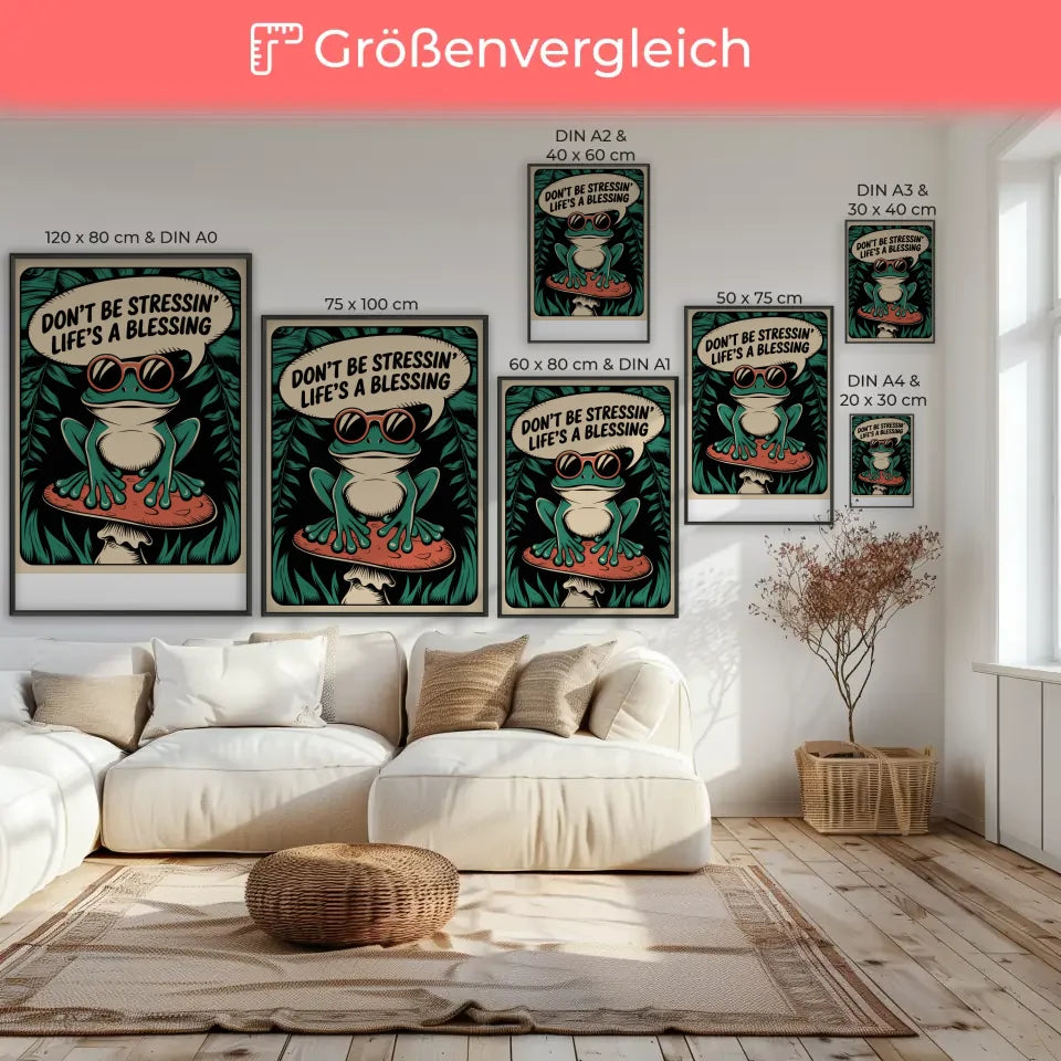 Poster Positive Energy mit Vintage Schriftzug für ein fröhliches Ambiente